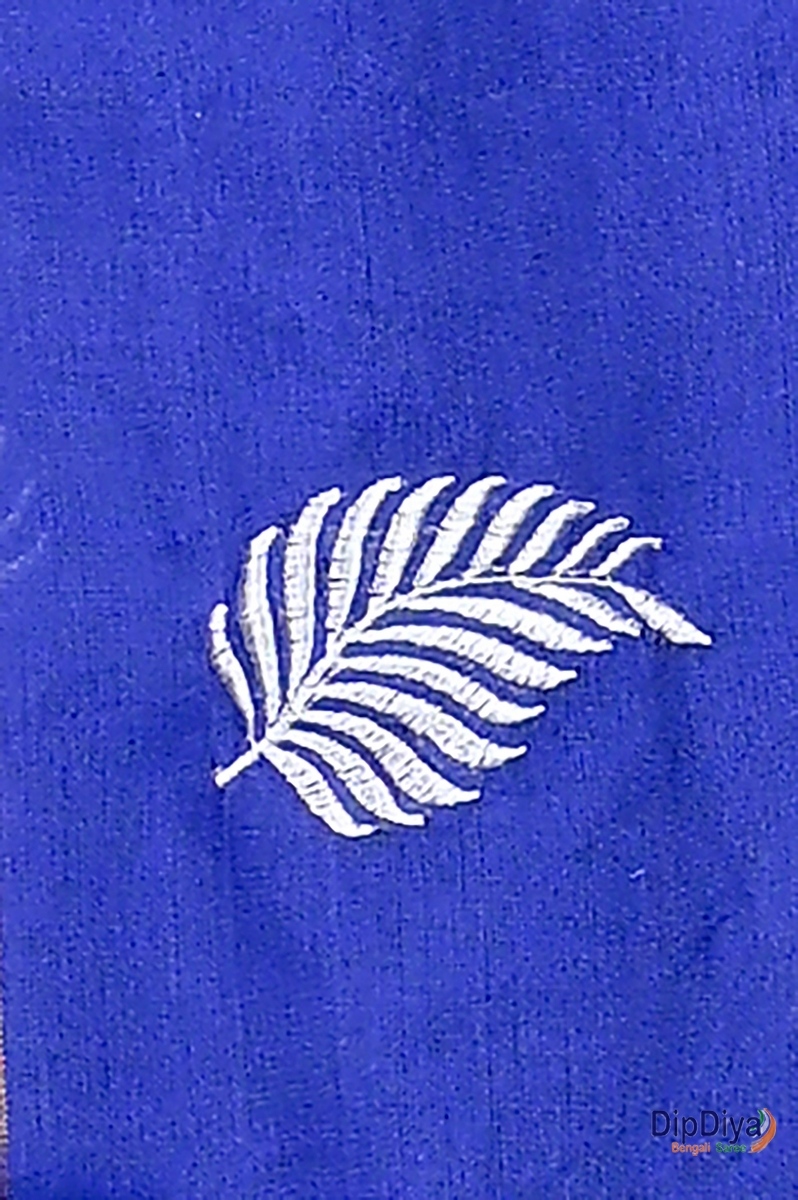 Blue Cotton Blended Parin Hand Loom Saree (336)